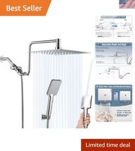 10" Rainfall Shower Head with Handheld Combo High Pressure, Upgrade 12" ... - $145.36