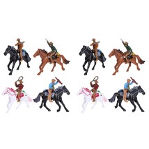 Western Cowboy Figures, Indian Model Action Figures, Horse Riding Plasti... - $29.32