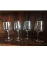 SET OF FOUR CRYSTAL WINE/WATER GLASSES WITH SILVER EDGE TRIM ON RIM - £14.64 GBP