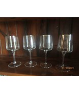 SET OF FOUR CRYSTAL WINE/WATER GLASSES WITH SILVER EDGE TRIM ON RIM - $25.53 CAD