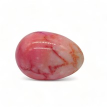 Stone Egg Easter Holiday Kitchen Decor Pink And Orange Tones Marble 2.75&quot; - $11.88