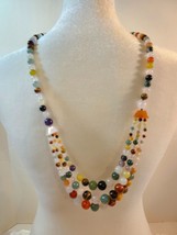 Vintage Semi Precious Multi-Strand Gemstone Necklace for Stress &amp; Connec... - $98.99