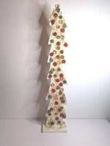 Christmas Tree Glass Cabochon Ornament  Handmade Tall 30 Wood Meltaway T... - $49.88