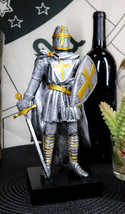 Ebros Caped Templar Medieval Crusader Knight Of The Cross Suit Of Armor ... - £29.25 GBP