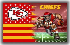 Kansas City Chiefs Football Team Mascot Flag 90x150cm 3x5ft Fan Super Ba... - £11.92 GBP