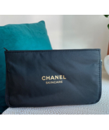 NEW Chanel Beauty Black Cosmetic Makeup Bag Expandable VIP Gift no box 8... - £23.30 GBP