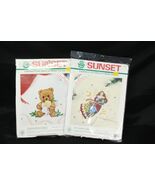 Sunset Counted Cross Stitch on Waste Canvas Christmas Lot of 2  Xmas - $233.79 MXN