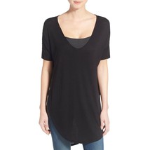 NWT Womens Size XS Nordstrom Vince Camuto Black High Low V-Neck Tunic Top - £19.57 GBP