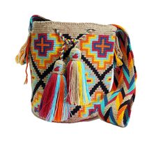 Handmade Wayuu Crochet Tote Bag, Woven Mochila, Colombian Tribal Bag, Be... - $1,735.38 MXN