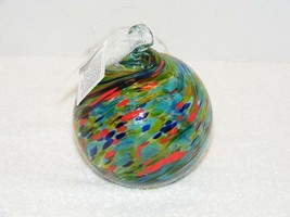 Nib Gift Craft 4&quot; Glass Friendship Ball Red Blue &amp; Green # 460862L - £11.98 GBP