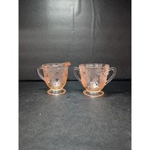 Macbeth Evans Pink Dogwood Sugar And Creamer Set, Depression Glass, Home... - $40.73 CAD