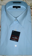 Mens Dress Shirt -Short Sleeve dress shirt Blue 15.5 Carl Michaels - $12.00
