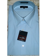 Mens Dress Shirt -Short Sleeve dress shirt Blue 15.5 Carl Michaels - $12.00