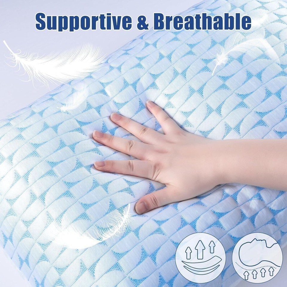 Queen Size Cooling Bed Pillow - Soft Support for Side, Back, and Stomach Sleeper Item image 4