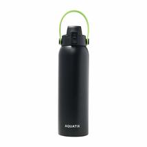 Aquatix Double Wall Insulated 32 Ounce Black Bottle with Removable Strap... - £29.59 GBP