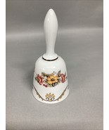 Antique Bareuther Waldsassen Bavaria Germany Porcelain Floral Dinner Bell - $23.61 CAD