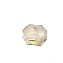 Vtg Sign Sterling Plain Hexagon Shape Pill Box Snuff Box Collectable Container - £87.04 GBP
