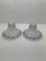 Pair Vintage MCM Anchor Hocking Boopie Glass Candlestick Single Candle Holders - £7.87 GBP