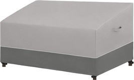 Comfortable Patio Loveseat Cover: 78W X 34D X 32H Inches, Gray/Dark Gray; - £30.07 GBP