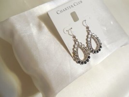 Charter Club 1-3/4&quot; Silver-Tone Stone Teardrop Ombre Drop Earrings R739 $34 - $14.39