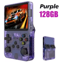 NEW R36S Retro Handheld Game Console – 128GB Preloaded Games - Purple - £48.68 GBP