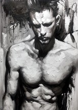 20x28 inches Muscle man  stretched Oil Painting Canvas Art Wall Decor modern02D - £119.90 GBP