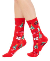 allbrand365 designer brand Womens Gift Crew Socks, 9-11, Christmas Red - $10.54