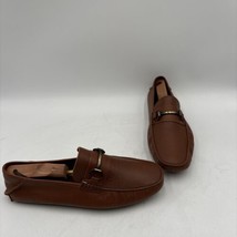 Saks Fifth Avenue Brown Leather Horsebit Moccasin Driving Loafers Mens S... - $64.34