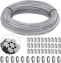 30PCS Aluminum Crimp Sleeves and 12PCS Stainless Steel Thimble for Railing, Deck - £37.52 GBP