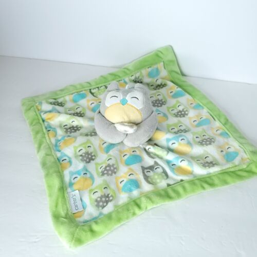 Primary image for Carters Owl Security Blanket Lovey Gray Green Yellow Blue Baby Unisex Plush 2016