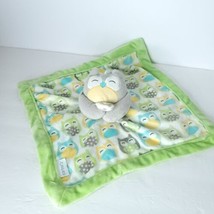 Carters Owl Security Blanket Lovey Gray Green Yellow Blue Baby Unisex Pl... - £18.82 GBP