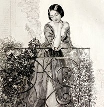 The Dew Drop Inn Steel Engraving 1859 Victorian Beautiful Woman Art DWY5E - £55.25 GBP