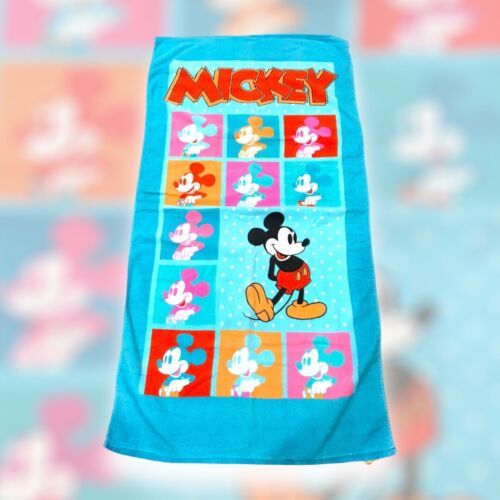 Vintage Disney By FRANCO Mickey Mouse Beach Towel Memorabilia 28.5in x 55in - $22.44