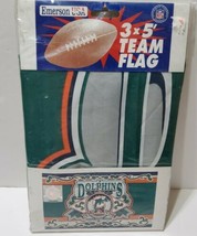 Vintage Miami Dolphins NFL 3&#39; x 5&#39; Football Sports Team Flag USA 1997 New  - $27.83