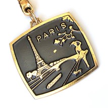Paris France Eiffel Tower key fob vintage souvenir landmark gold black AS IS - £7.08 GBP