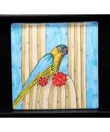 Vtg Artisan Crafted Souvenir Tile Trivet W/ Parrot Cactus Scene 7.5&quot; - $19.99