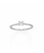 Authentic 925 Sterling Silver Womens 4mm Round Cubic Zirconia Promise Ring - $71.54 CAD