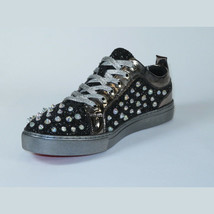Mens Fancy Shoes By FIESSO AURELIO GARCIA, Spikes Rhine stones 2413 Black image 4