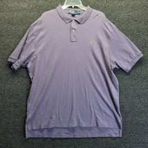 Vtg Polo Ralph Lauren Men&#39;s Sz 2XL Gray Polo Shirt Orange Pony - £13.31 GBP