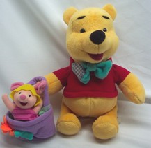 Walt Disney Mattel Easter Winnie The Pooh Bear &amp; Piglet 10&quot; Plush Stuffed Animal - £14.64 GBP