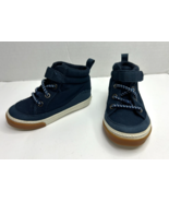 Old Navy 1994 Toddler Boys 6 Canvas Boots, Blue/White - No Lace, H&amp;L Strap - $11.83