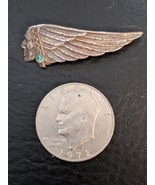 Western Airlines Stewardess Hat Badge Silver Pin Turquoise Indian John H... - $445.49