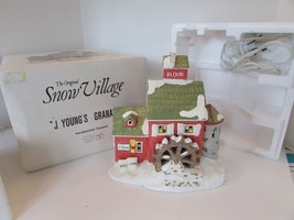 Dept 56 51497 J. Young&#39;s Granary Snow Village Lighted Building w/cord D10 - £18.50 GBP