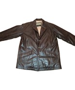 M. Julian Wilsons Leather Brown Distressed Jacket Large Lined Button Up - $79.99