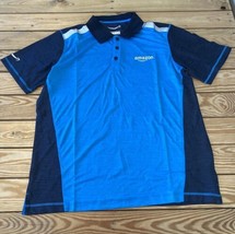 Amazon NWOT Men’s Tropical polo Shirt size L Blue CB - £15.49 GBP