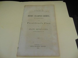 RARE-SPEECH ON LINCOLN&#39;S PLAN FOR &quot;INSURGENT&quot; STATES RENOVATION AFTER CI... - $43.00