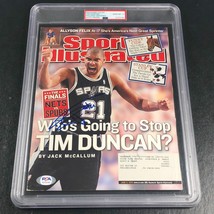 Tim Duncan Signed Magazine Cover PSA/DNA Slabbed Autographed Auto 10 Spurs - £1,998.38 GBP