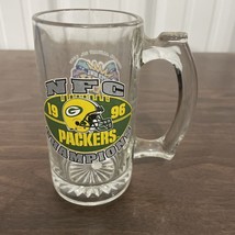 Vintage Super Bowl XXXI 31 Glass Stein Mug GREEN BAY PACKERS 1996 NFC Ch... - £13.16 GBP