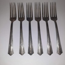 Vintage Antique WB / W FORKS Silverplate x6 Floral Half Circle Scalloped... - £10.42 GBP