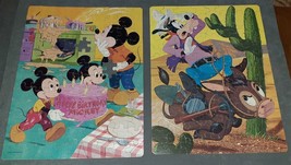 Lot of 2 Disney Goofy + Mickey Mouse 100 pc Whitman Jigsaw Puzzles [VINT... - £11.07 GBP